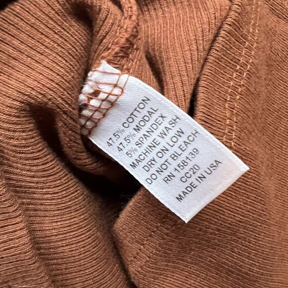 Childhoods Cognac Rib Knit Modal Blend Long Sleeve - Picture 3 of 4